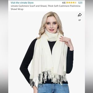 Cream/Off-White Cashmere Scarf Shawl